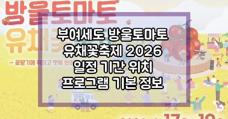 부여세도 방울토마토 유채꽃축제