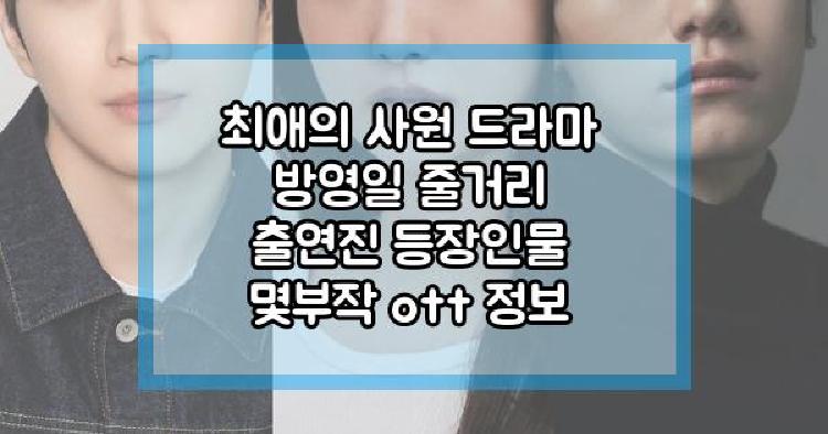 최애의 사원 드라마 방영일 줄거리 출연진 등장인물 몇부작 ott 정보