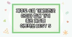 제주도 6월 가볼만한곳 아이와 함께 가기 좋은 체험형 어트랙션 BEST 5