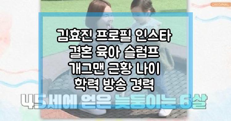 김효진 결혼 육아 슬럼프