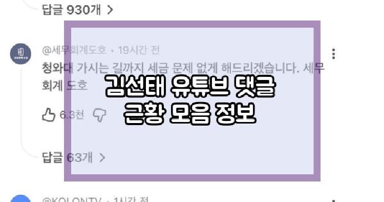 김선태 유튜브 댓글