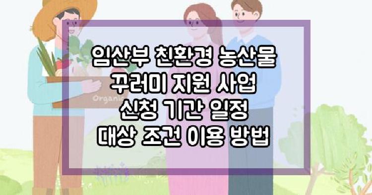 임산부 친환경 농산물 꾸러미 지원 사업