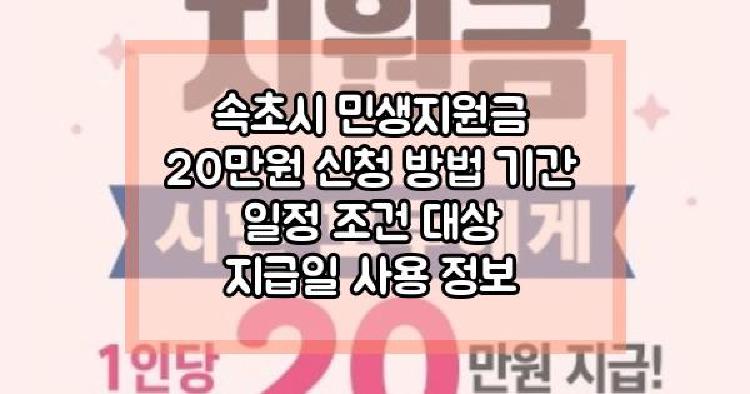 속초시 민생지원금