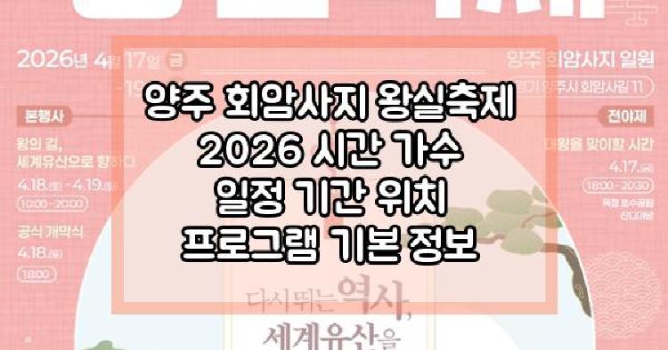 양주 회암사지 왕실축제